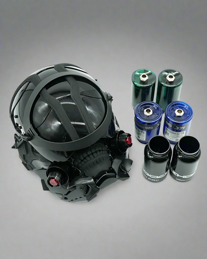 Illuminated Cyberpunk Helmet Mask -  sci-fi helmet - Illuminated Cyberpunk Helmet and Mask for Style and Fun - View 6