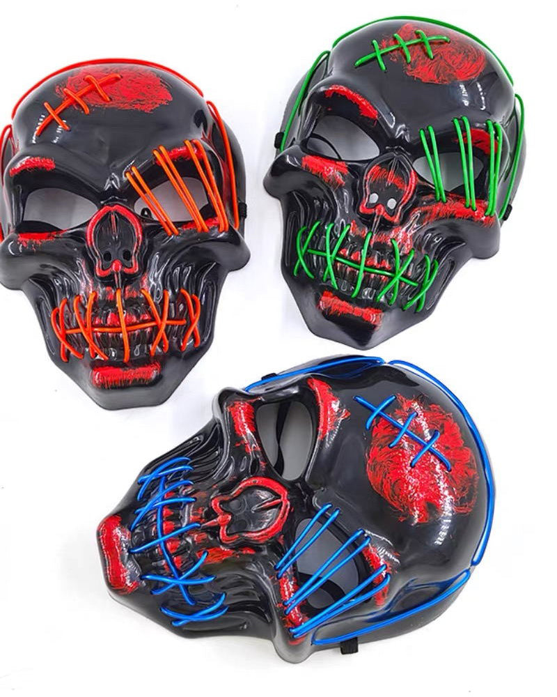 Illuminated Skull Ghost Mask -  colorful skull mask - Colorful Illuminated Skull Ghost Mask for Techwear - View 27