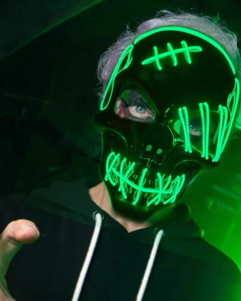 Illuminated Skull Ghost Mask -  colorful skull mask - Colorful Illuminated Skull Ghost Mask for Techwear - View 3