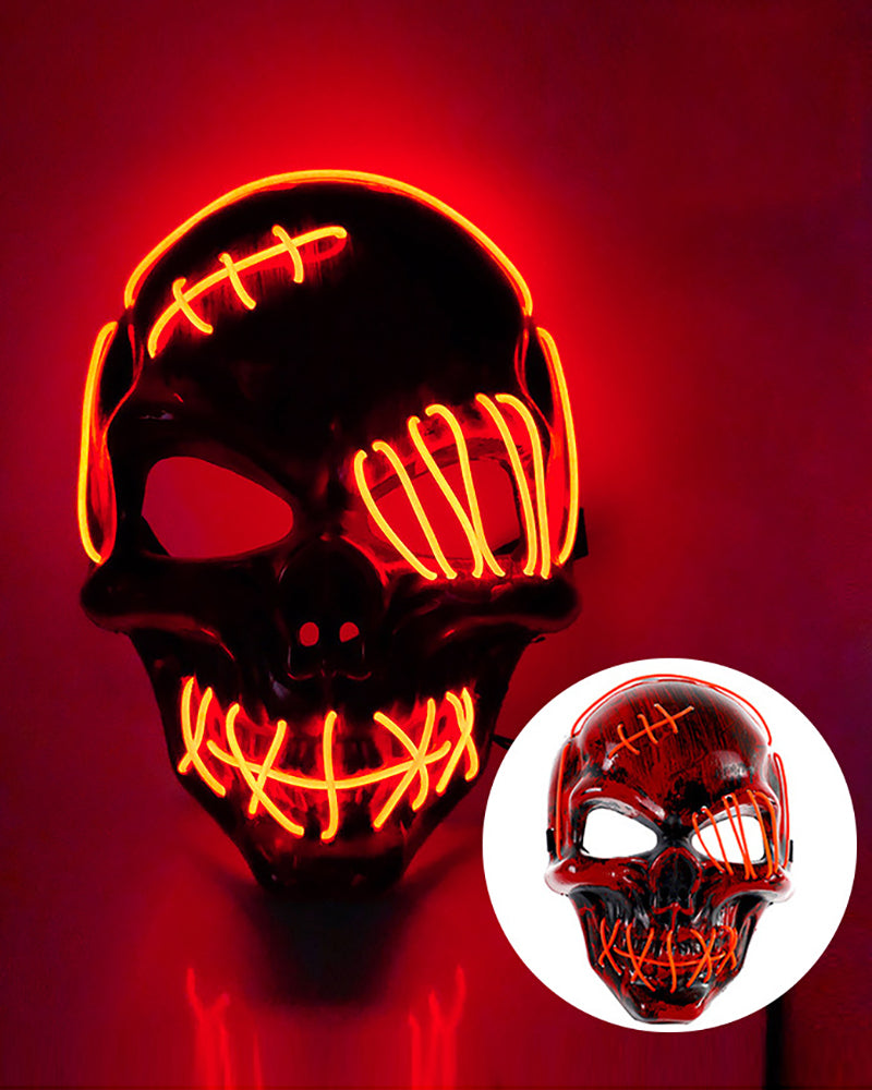 Illuminated Skull Ghost Mask -  colorful skull mask - Colorful Illuminated Skull Ghost Mask for Techwear - View 9
