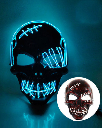 Illuminated Skull Ghost Mask -  cyberpunk mask - Colorful Illuminated Skull Ghost Mask for Techwear - View 16