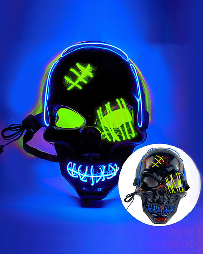 Illuminated Skull Ghost Mask -  cyberpunk mask - Colorful Illuminated Skull Ghost Mask for Techwear - View 22