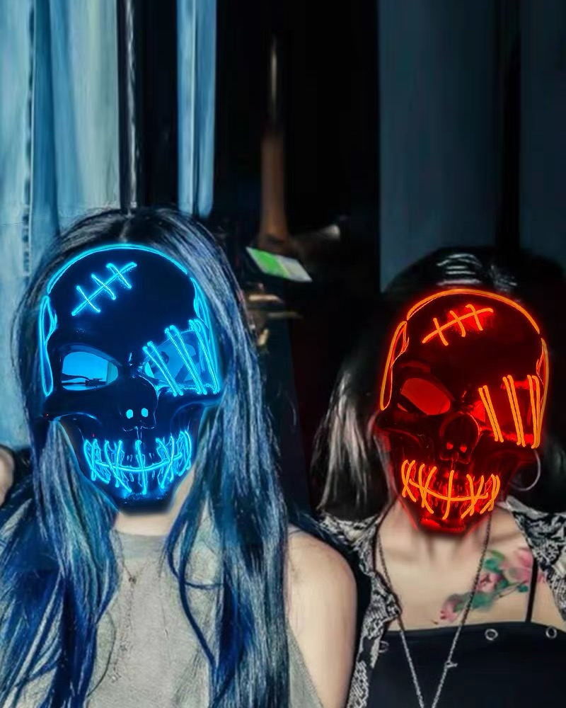 Illuminated Skull Ghost Mask -  cyberpunk mask - Colorful Illuminated Skull Ghost Mask for Techwear - View 4