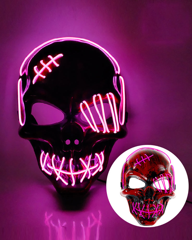 Illuminated Skull Ghost Mask -  halloween mask - Colorful Illuminated Skull Ghost Mask for Techwear - View 11