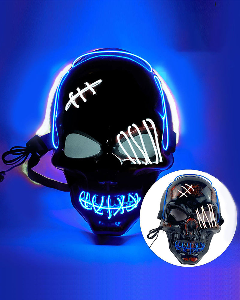 Illuminated Skull Ghost Mask -  halloween mask - Colorful Illuminated Skull Ghost Mask for Techwear - View 23