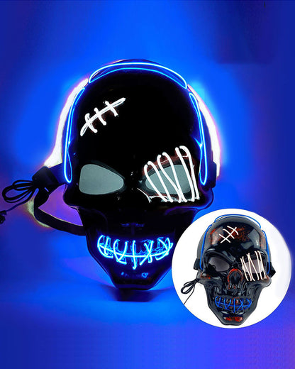 Illuminated Skull Ghost Mask -  halloween mask - Colorful Illuminated Skull Ghost Mask for Techwear - View 23