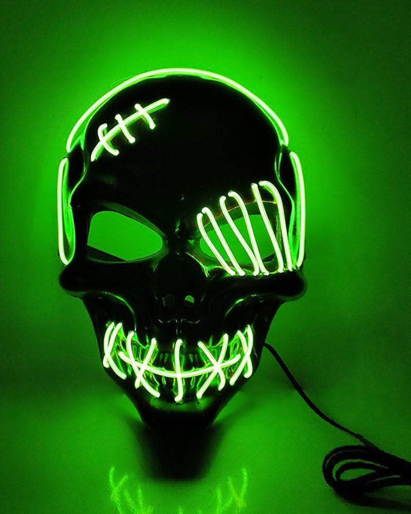 Illuminated Skull Ghost Mask -  halloween mask - Colorful Illuminated Skull Ghost Mask for Techwear - View 5