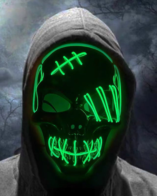 Illuminated Skull Ghost Mask - skull mask - Colorful Illuminated Skull Ghost Mask for Techwear - Main view