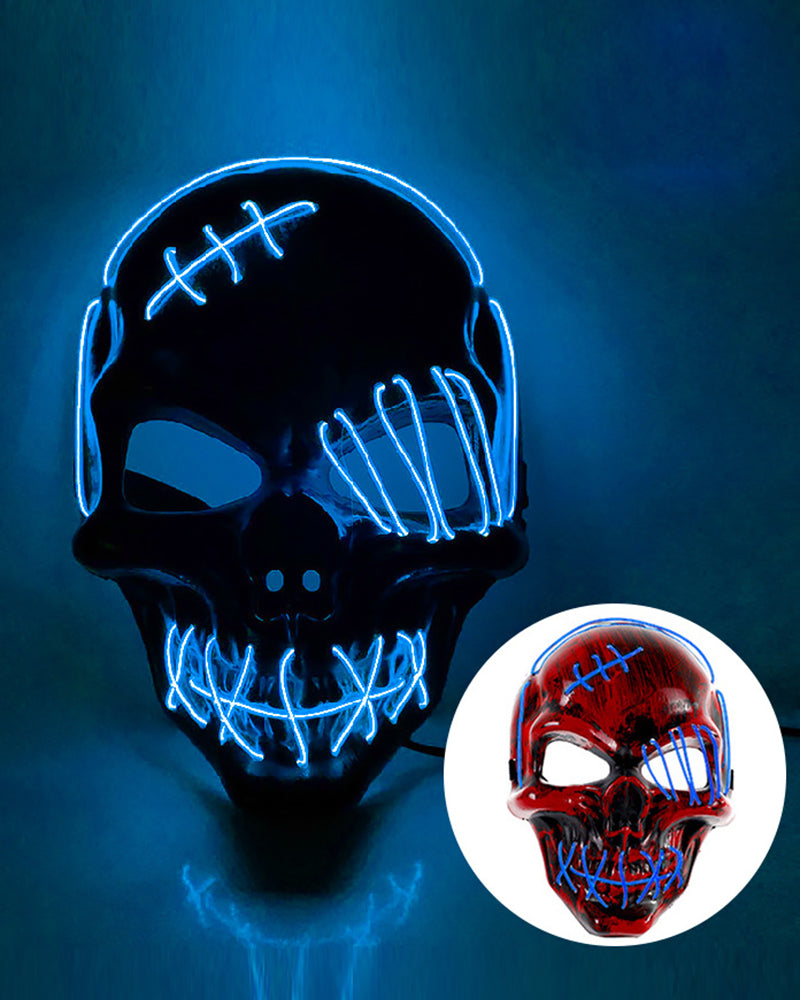 Illuminated Skull Ghost Mask - skull mask - Colorful Illuminated Skull Ghost Mask for Techwear - View 7