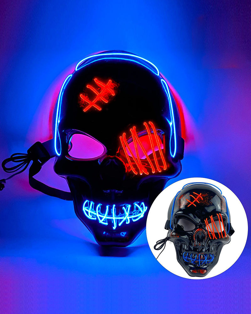 Illuminated Skull Ghost Mask -  techwear accessories - Colorful Illuminated Skull Ghost Mask for Techwear - View 18
