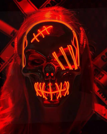 Illuminated Skull Ghost Mask - techwear mask - Colorful Illuminated Skull Ghost Mask for Techwear - View 2