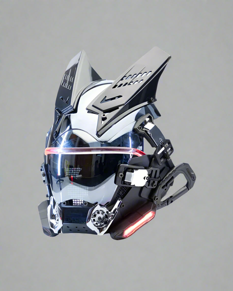 Illuminated Techwear Helmet Mask -  cyberpunk - Techwear LED Helmet Mask with Dynamic Colors - View 4