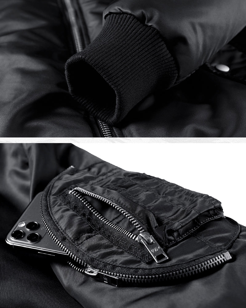 Insulated Winter Bomber Jacket -  urban techwear - Insulated Winter Bomber Jacket for Urban Comfort - View 7