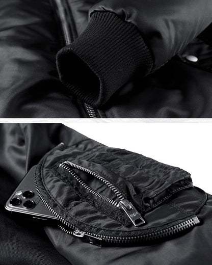 Insulated Winter Bomber Jacket -  urban techwear - Insulated Winter Bomber Jacket for Urban Comfort - View 7