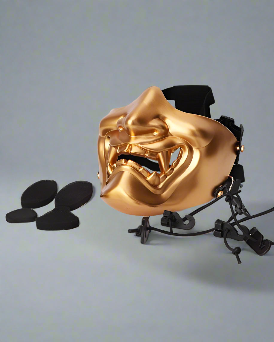 Intriguing Oni Half Face Mask -  horror mask - Oni Half Face Mask for Tactical and Cosplay Events - View 6