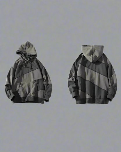 Layered Patchwork Unisex Hoodie - BEST SELLERS - Layered Patchwork Unisex Hoodie for Modern Streetwear - View 10