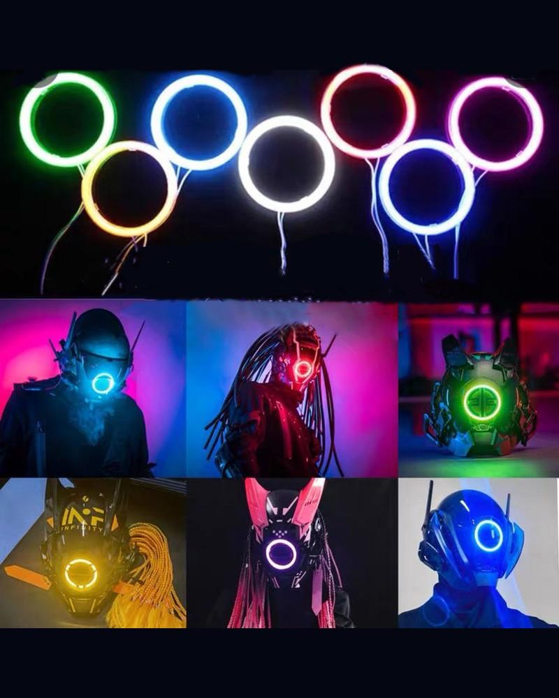 LED Cyberpunk Dreadlocks Helmet -  sci-fi mask - LED Cyberpunk Dreadlocks Helmet for Futuristic Style - View 7