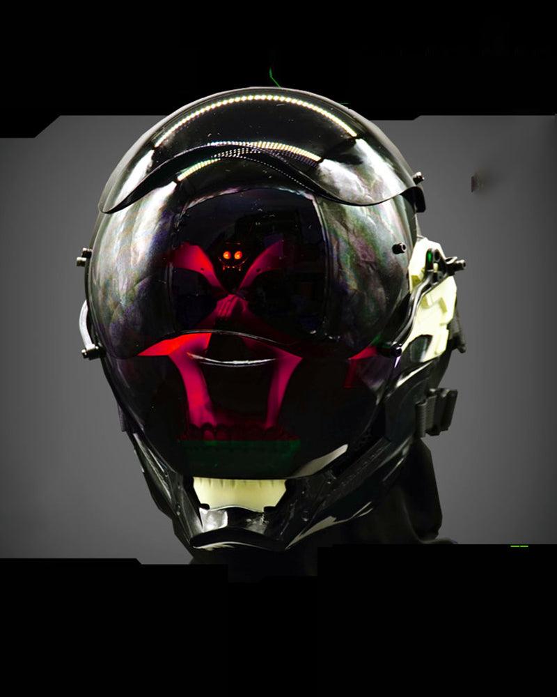 LED Cyberpunk Glow Helmet -  futuristic mask - Futuristic LED Cyberpunk Glow Helmet for Parties - View 4
