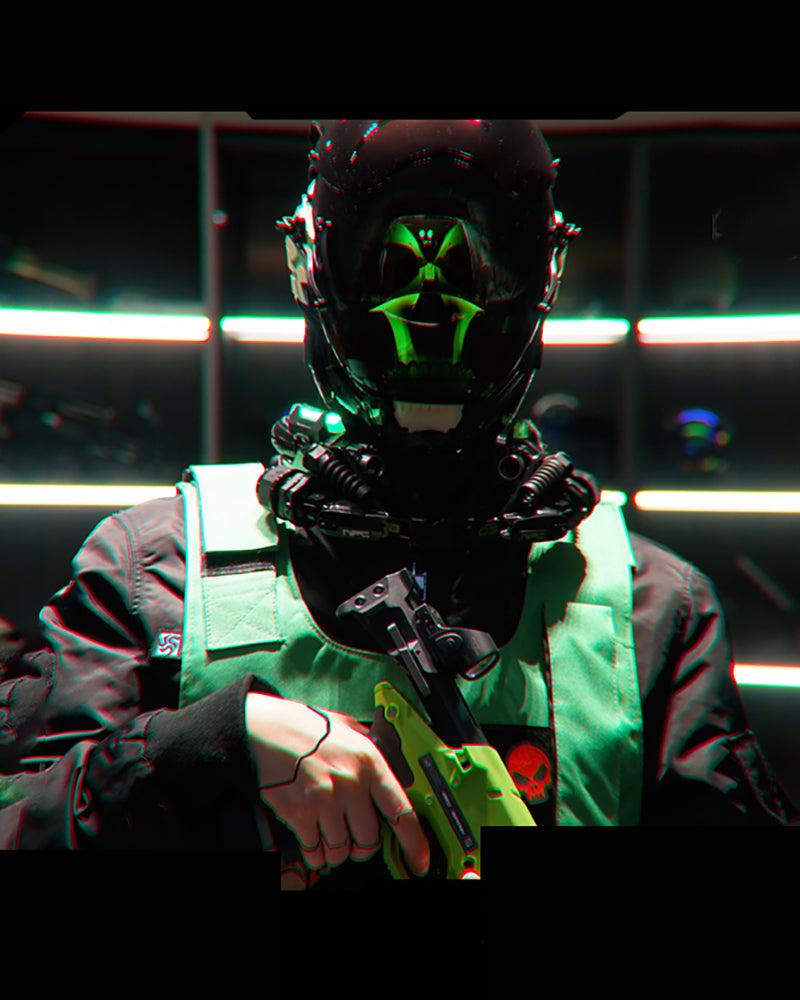 LED Cyberpunk Glow Helmet -  led helmet - Futuristic LED Cyberpunk Glow Helmet for Parties - View 5