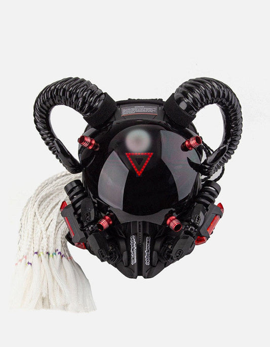 LED Cyberpunk Goat Horn Helmet - adjustable cyberpunk helmet - LED Cyberpunk Goat Horn Helmet for Cosplay Events - Main view