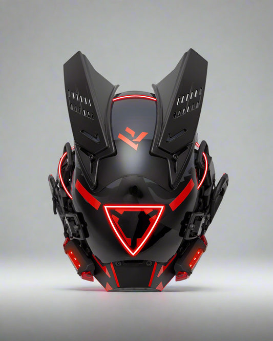 LED Cyberpunk Sci-Fi Helmet - cyberpunk - Futuristic LED Cyberpunk Sci-Fi Helmet with Balaclava - Main view