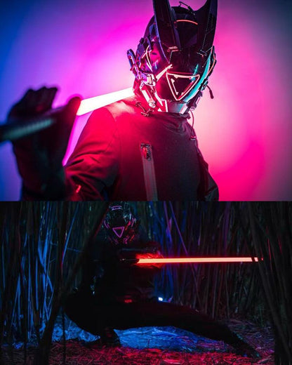 LED Cyberpunk Sci-Fi Helmet - cyberpunk fashion - Futuristic LED Cyberpunk Sci-Fi Helmet with Balaclava - View 16