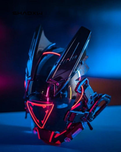 LED Cyberpunk Sci-Fi Helmet -  LED helmet - Futuristic LED Cyberpunk Sci-Fi Helmet with Balaclava - View 18