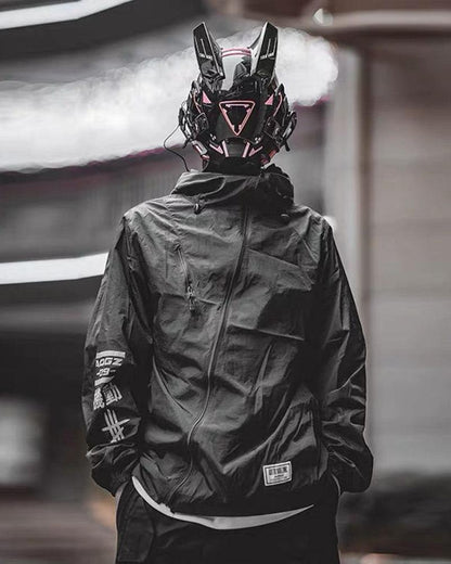LED Cyberpunk Sci-Fi Helmet -  rechargeable helmet - Futuristic LED Cyberpunk Sci-Fi Helmet with Balaclava - View 12