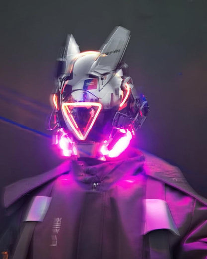 LED Cyberpunk Sci-Fi Helmet - cyberpunk - Futuristic LED Cyberpunk Sci-Fi Helmet with Balaclava - View 8