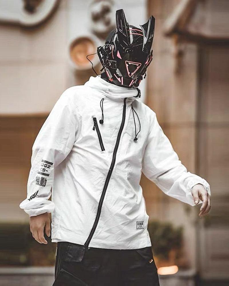 LED Cyberpunk Sci-Fi Helmet -  techwear accessories - Futuristic LED Cyberpunk Sci-Fi Helmet with Balaclava - View 14