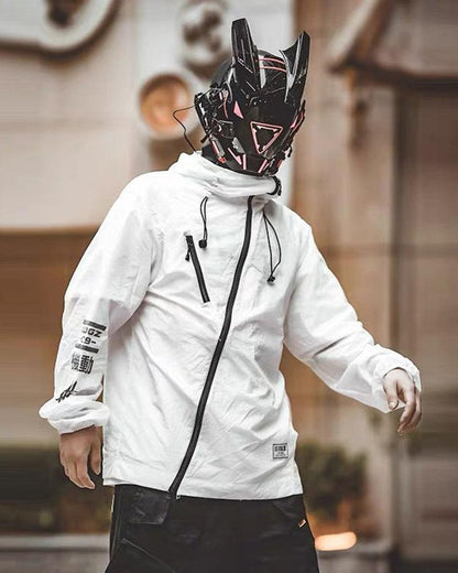 LED Cyberpunk Sci-Fi Helmet -  techwear accessories - Futuristic LED Cyberpunk Sci-Fi Helmet with Balaclava - View 14