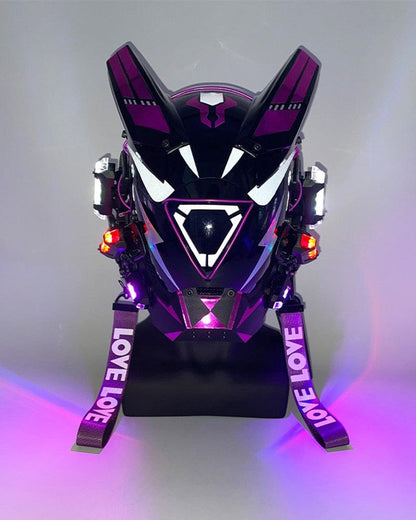 LED Cyberpunk Warrior Helmet -  black helmet - LED Cyberpunk Warrior Helmet for Futuristic Style - View 17