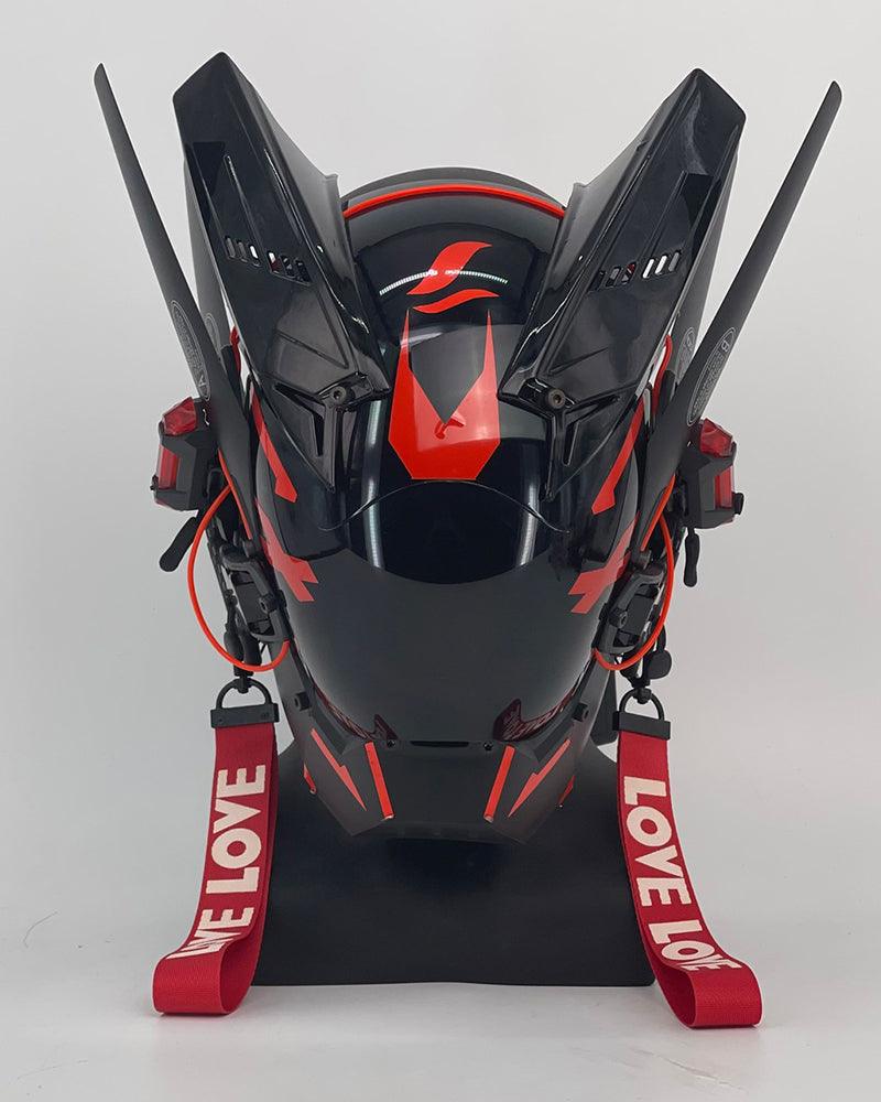 LED Cyberpunk Warrior Helmet -  black helmet - LED Cyberpunk Warrior Helmet for Futuristic Style - View 3