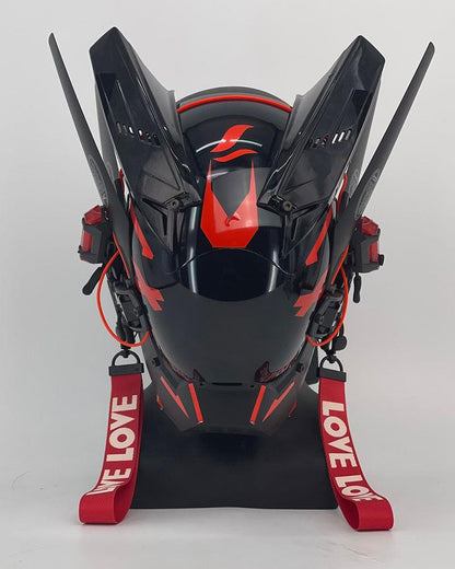LED Cyberpunk Warrior Helmet -  black helmet - LED Cyberpunk Warrior Helmet for Futuristic Style - View 3