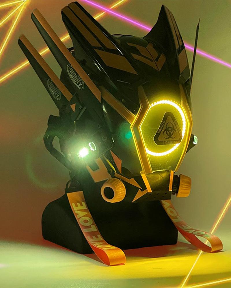 LED Cyberpunk Warrior Helmet -  techwear accessories - LED Cyberpunk Warrior Helmet for Futuristic Style - View 14