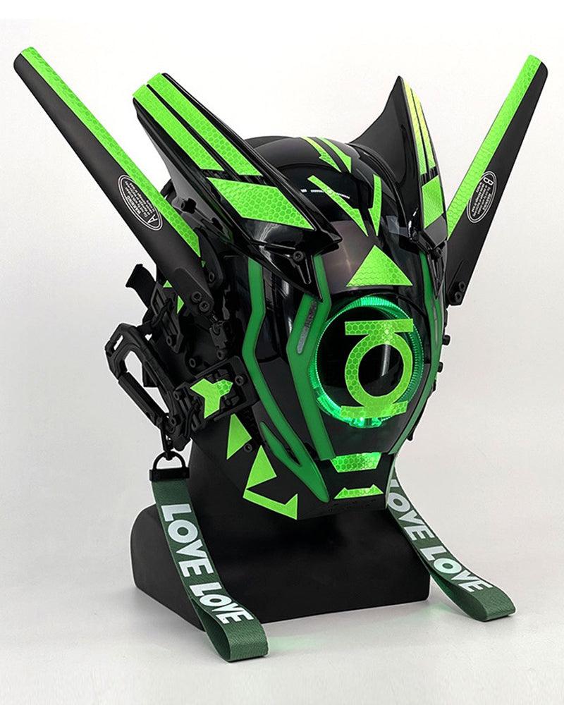 LED Cyberpunk Warrior Helmet -  techwear accessories - LED Cyberpunk Warrior Helmet for Futuristic Style - View 21