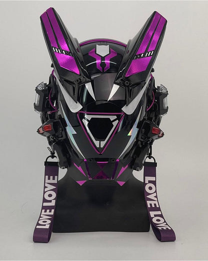 LED Cyberpunk Warrior Helmet -  techwear accessories - LED Cyberpunk Warrior Helmet for Futuristic Style - View 7