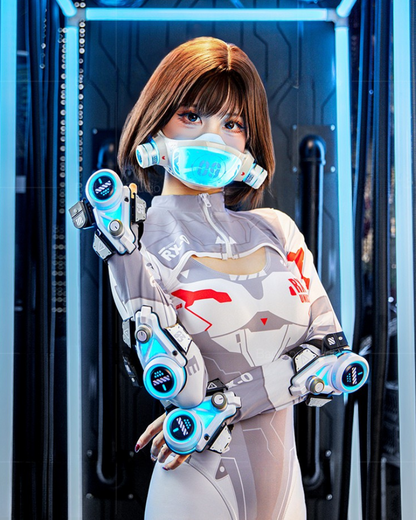 LED Glow Mech Armor Mask -  cosplay accessory - LED Glow Mech Armor Mask for Cyberpunk Cosplay - View 3