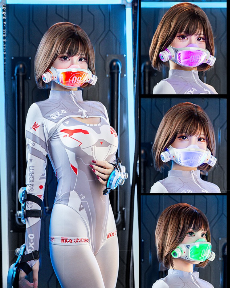 LED Glow Mech Armor Mask -  customizable illumination - LED Glow Mech Armor Mask for Cyberpunk Cosplay - View 10