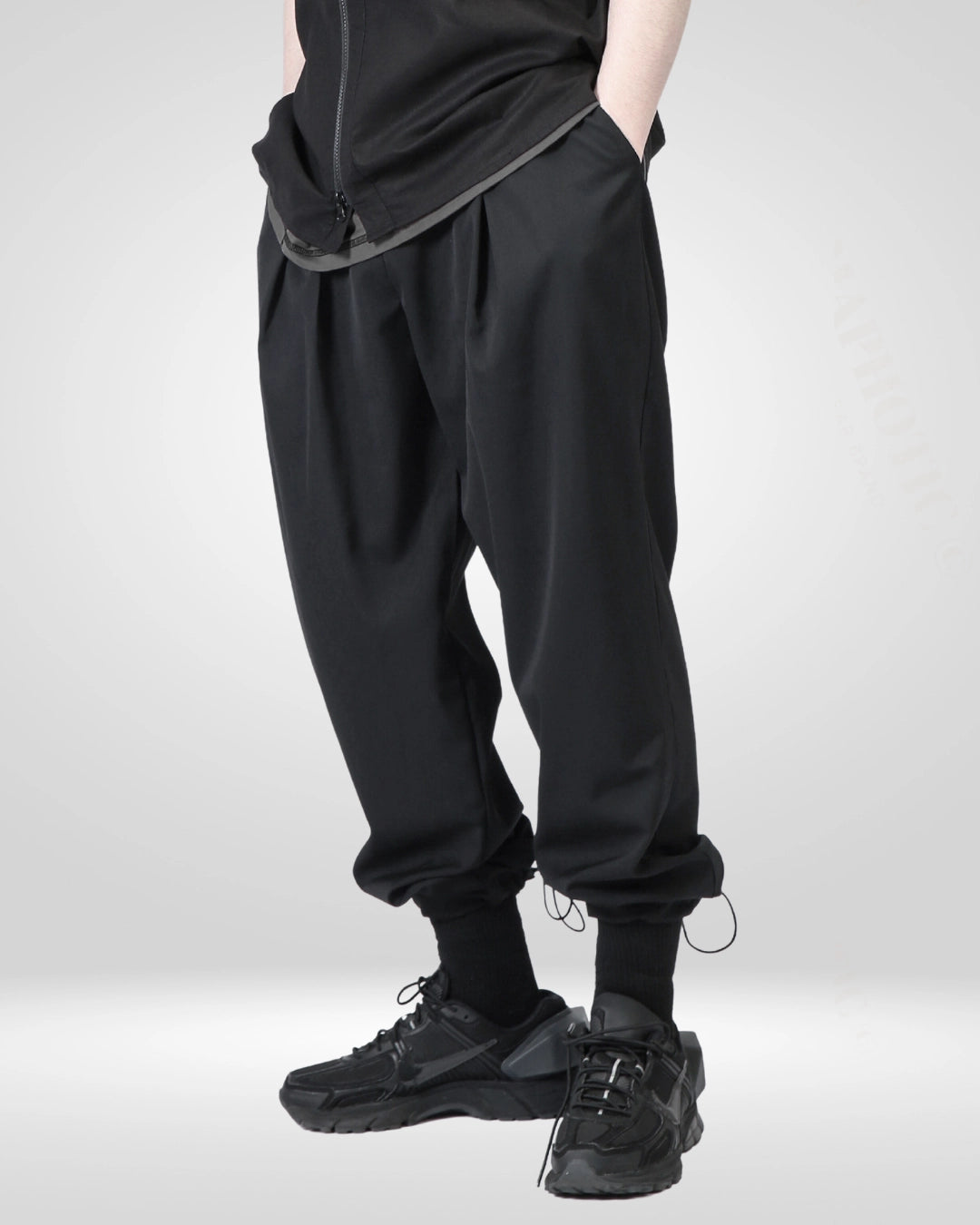 Loose Fit Drawstring Hem Pants -  adjustable drawstring trousers - Comfortable Loose Fit Drawstring Hem Pants for Everyday Wear - View 3