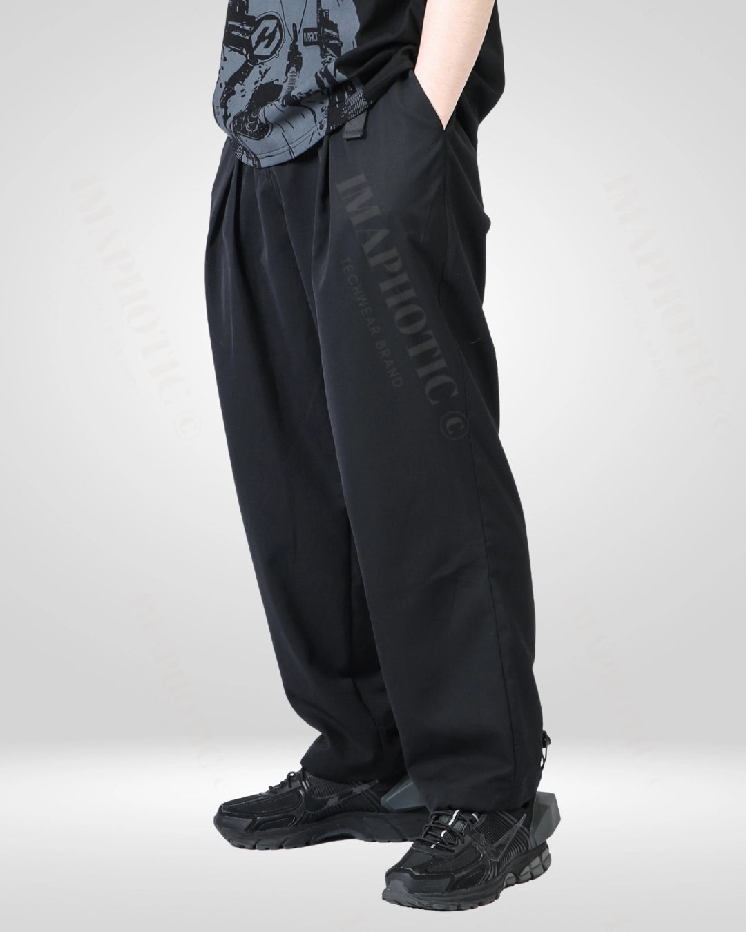 Loose Fit Drawstring Hem Pants -  casual pants - Comfortable Loose Fit Drawstring Hem Pants for Everyday Wear - View 4
