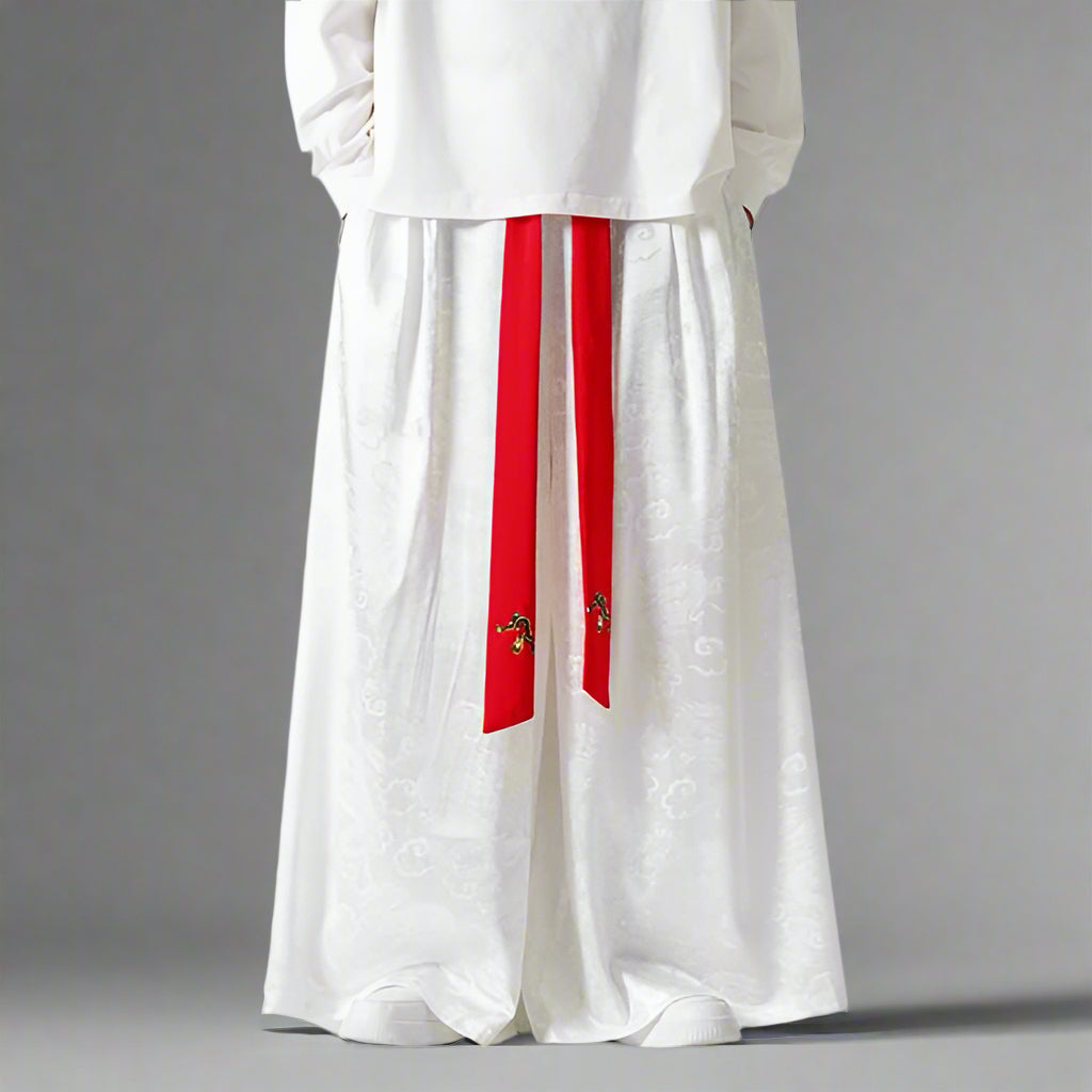 Luxe Flowing Hakama Trousers -  casual style - Elegant Silky Hakama Trousers for Casual Style - View 3