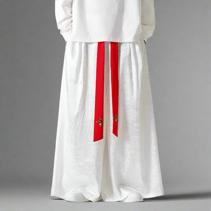 Luxe Flowing Hakama Trousers -  casual style - Elegant Silky Hakama Trousers for Casual Style - View 3
