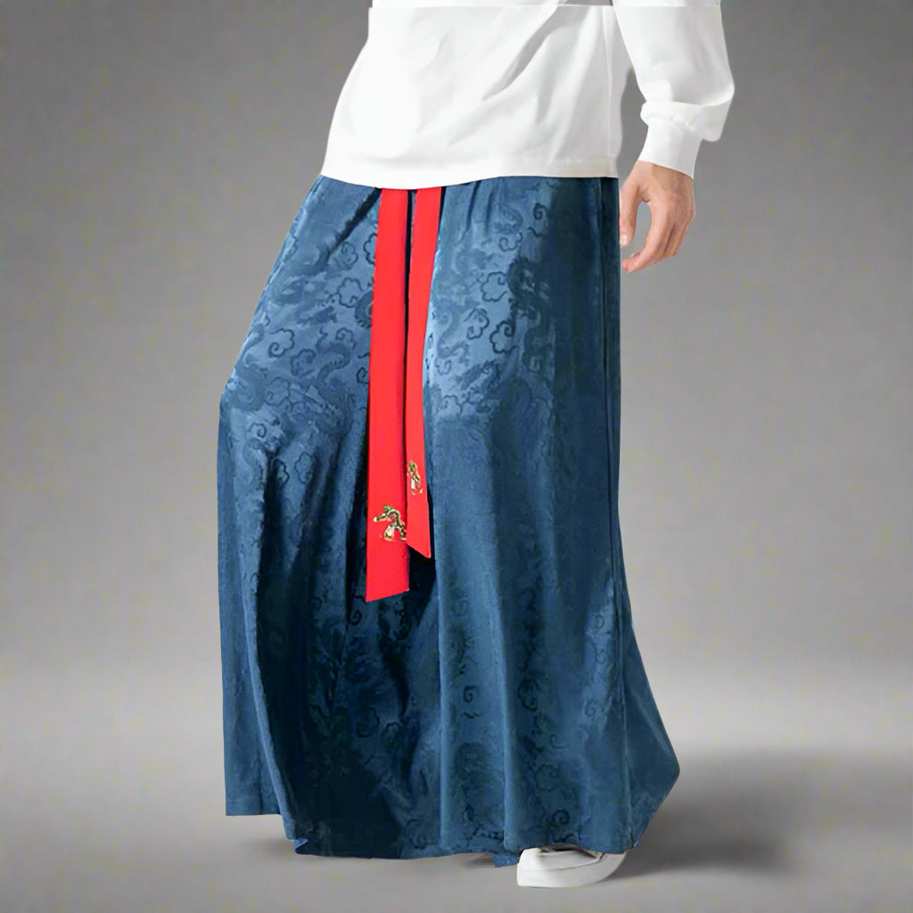 Luxe Flowing Hakama Trousers -  comfortable trousers - Elegant Silky Hakama Trousers for Casual Style - View 4