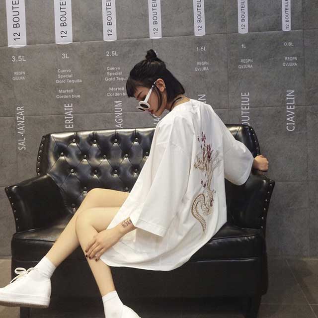 Majestic Dragon Kimono Wrap -  embroidered dragon kimono - Majestic Dragon Kimono Wrap for Effortless Elegance - View 4