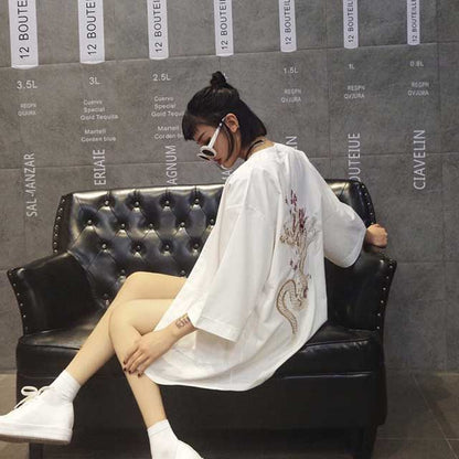Majestic Dragon Kimono Wrap -  embroidered dragon kimono - Majestic Dragon Kimono Wrap for Effortless Elegance - View 4