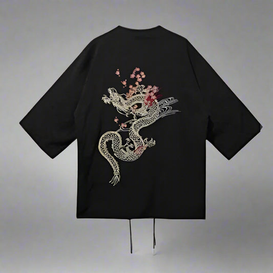 Majestic Dragon Kimono Wrap - kimono - Majestic Dragon Kimono Wrap for Effortless Elegance - Main view