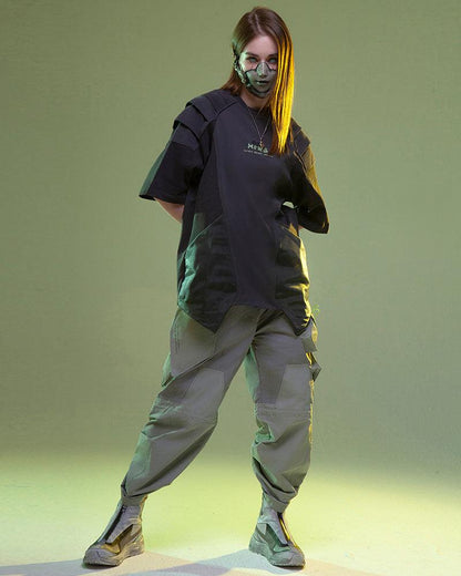 Mech Patch Cyberpunk Tee -  100% cotton shirt - Cyberpunk-Inspired Mech Patch Unisex Tee - View 11