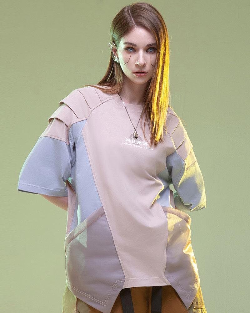 Mech Patch Cyberpunk Tee -  100% cotton shirt - Cyberpunk-Inspired Mech Patch Unisex Tee - View 3