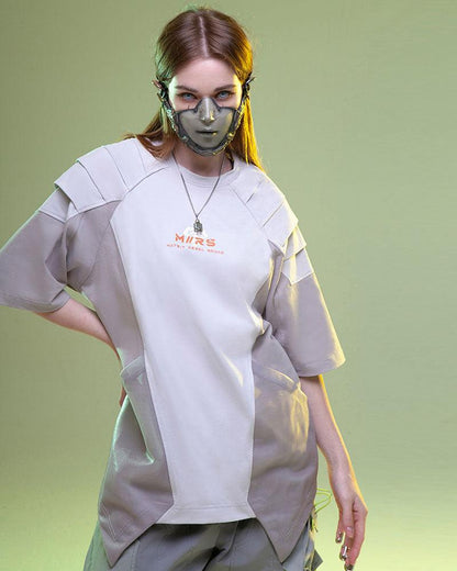 Mech Patch Cyberpunk Tee -  cotton tee - Cyberpunk-Inspired Mech Patch Unisex Tee - View 12